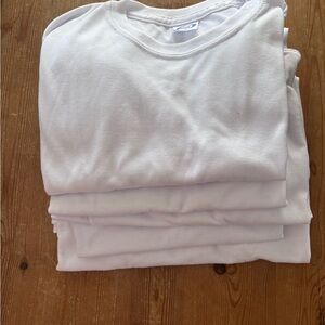 NWOT 5-Pack Youth Large 100% Polyester T-Shirts White Blank Sublimation Tee Lot